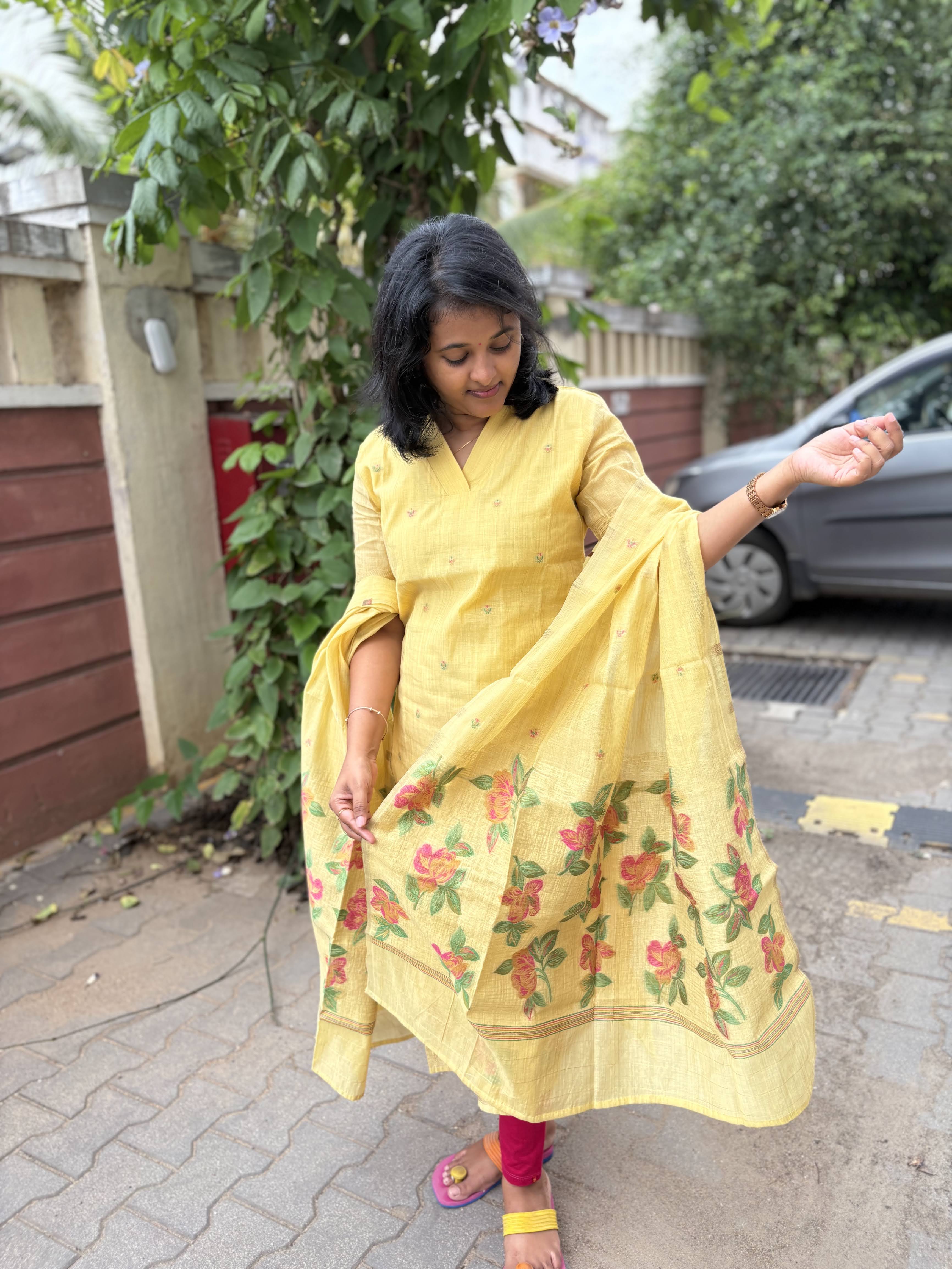 Golden Dusk Premium cotton Salwar & Dupatta