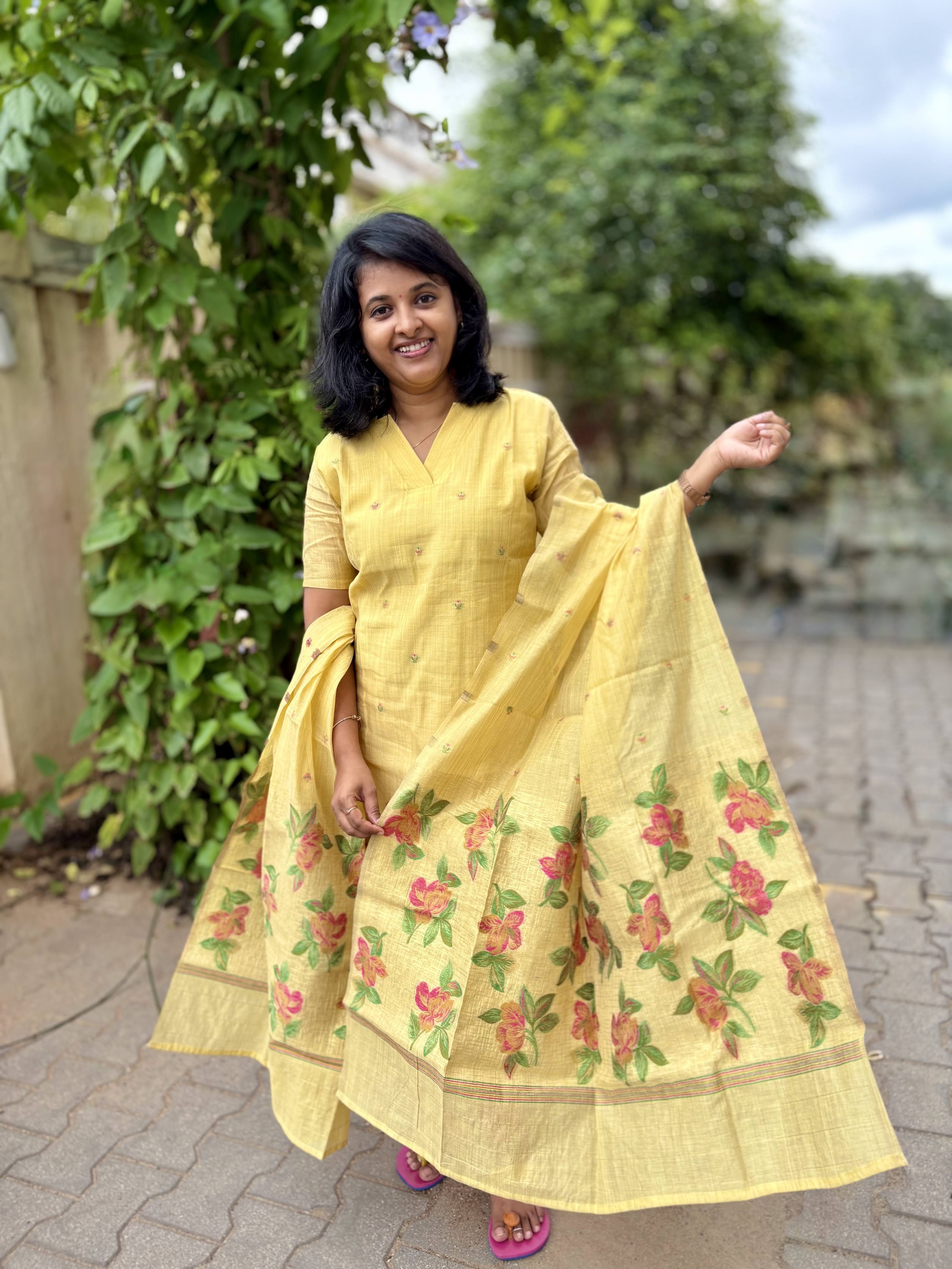 Golden Dusk Premium cotton Salwar & Dupatta