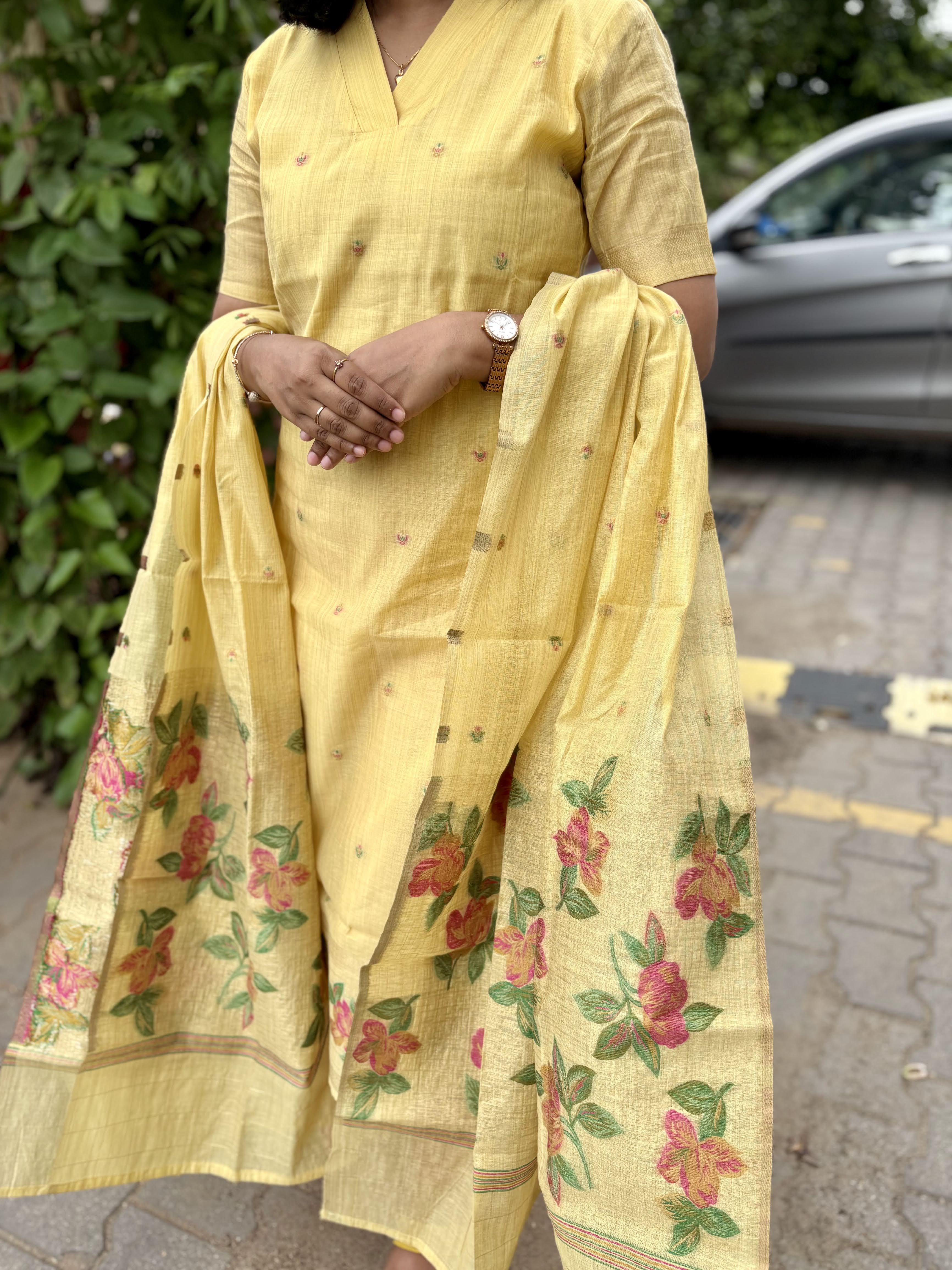 Golden Dusk Premium cotton Salwar & Dupatta